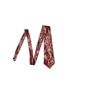 Vintage Flying Scotsman Pink and Red Abstract Tie